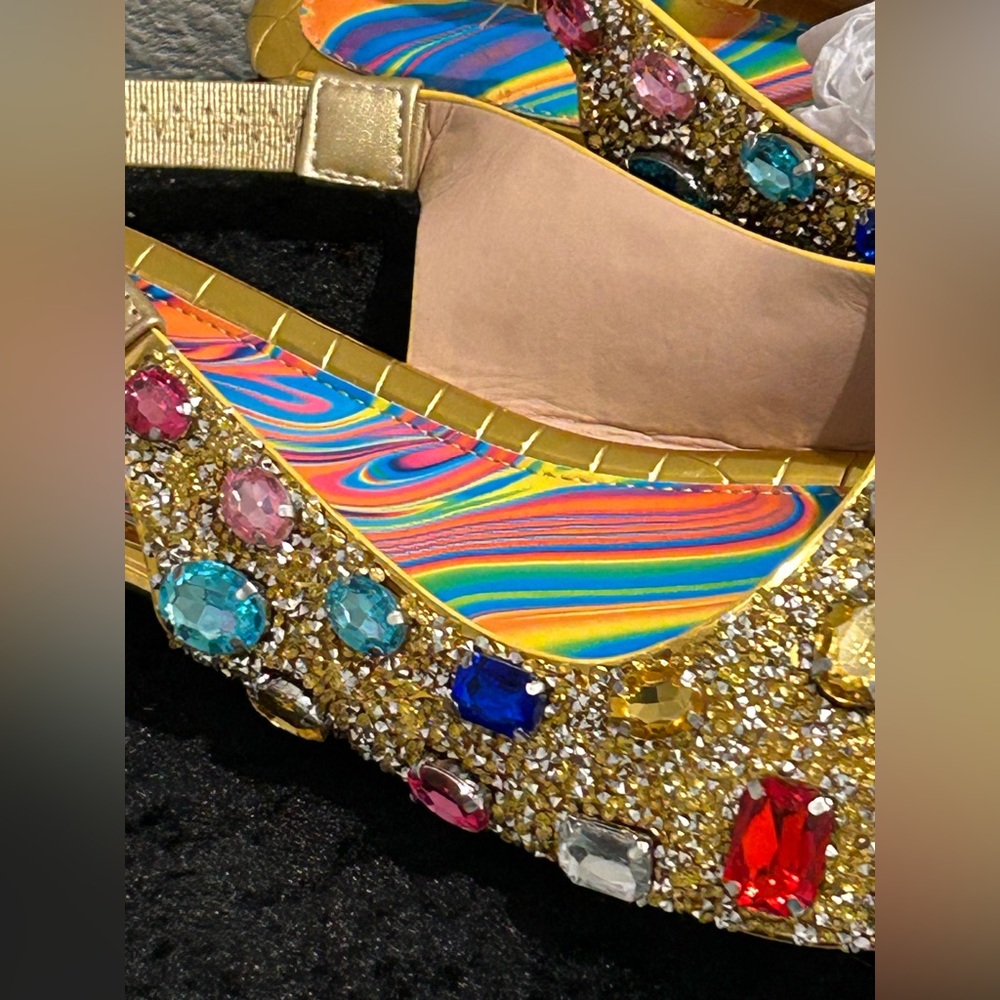Colorful Rhinestone Pointed-Toe Mules – Size US 8 (EU 39) - Picture 5 of 7